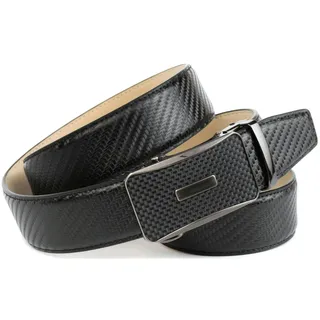 Ledergürtel ANTHONI CROWN, Herren, Gr. 11,5, schwarz, Leder, gemustert, Gürtel Ledergürtel, Trendiger Gürtel in Karbon-Design