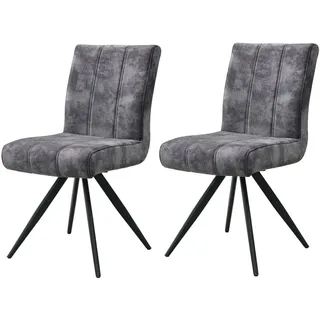 Hela Drehstuhl PORTO Polyester schwarz 2 Stk.