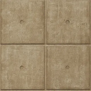 Rasch Tapete 499445 - Vliestapete in Braun-Gold mit Beton-Optik, Sichtbeton-Optik, Beton aus der Kollektion Factory V