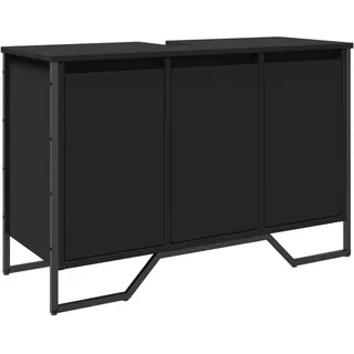 vidaXL Waschbeckenunterschrank Schwarz 91x35x60 cm Holzwerkstoff - Schwarz