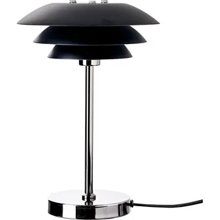 Tischlampe, Tischleuchte, Nachttischlampe, Schreibtischlampe, LED Leselampe, DL20 schwarz/chrom - Schwarz, Silber
