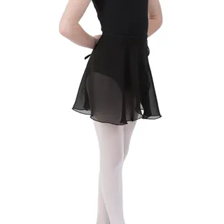 Bezioner Ballettrock Wickelrock Tanz Rock aus Chiffon Mit Taille Krawatte für Mädchen und Damen Schwarz L