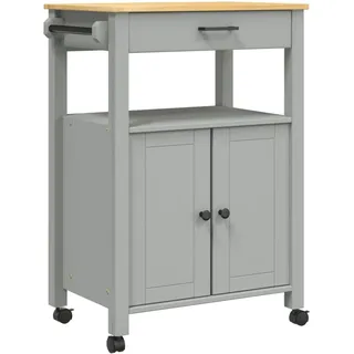 vidaXL Küchenwagen MONZA 60x40x88,5 cm Massivholz Kiefer - Grau