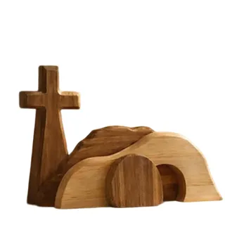 Generisch Leeres Grab aus Holz | Holz Tischdekoration krippe,-Grab-Deko für Zuhause,Kirche Kaminsims fest Frühling Dekoration