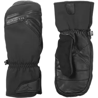 SEALSKINZ Swaffham Herren-Fingerhandschuhe, wasserdicht, extrem kaltes Wetter, isoliert, mit Fusionskontrolle, Schwarz, L