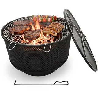 Relaxdays Feuerschale Ø 61 cm Schwarz