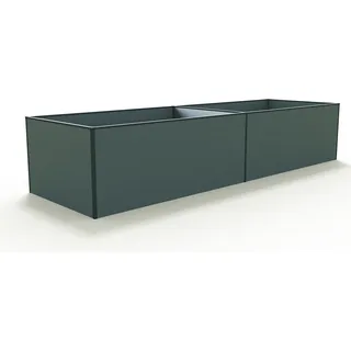GFP Aluminium Hochbeet KINGSIZE DANIELA - 387 x 119 x 77 cm - Anthrazit, Stecksystem, langlebig - Grau