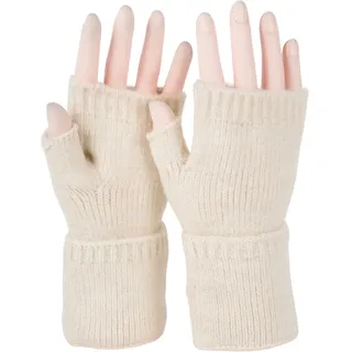 styleBREAKER Strickhandschuhe "Fingerlose Strickhandschuhe Einfarbig" 1 Stk., beige