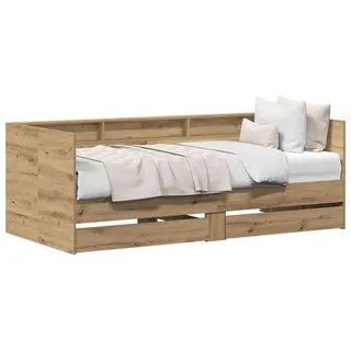 vidaXL Tagesbett mit Regal Artisan-Eiche 90 x 190 cm Holzwerkstoff - Braun