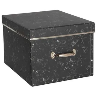 Kartonage , Schwarz , Papier, Karton , Marmoroptik , 36.5x28.5x43 cm , handgemacht , Ordnen & Aufbewahren, Dekoboxen & Aufbewahrungsboxen, sonstige Boxen