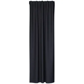 Schlaufenvorhang , Anthrazit , Textil , Uni , 135x245 cm , Oeko-Tex® Standard 100 , für Stange und Schiene geeignet , Heimtextilien, Vorhänge, Fertigvorhänge, Schlaufenvorhänge