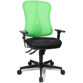 Topstar HE20PBC05 Head Point SY "P4", ergonomischer Bürostuhl, Schreibtischstuhl, Muldensitz, inkl. Armlehnen, Netzrücken, Stoffbezug grün