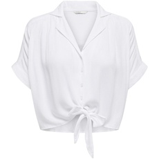 Bild Damen Onlpaula Life S/S Tie Shirt Wvn Noos, Weiß, XL