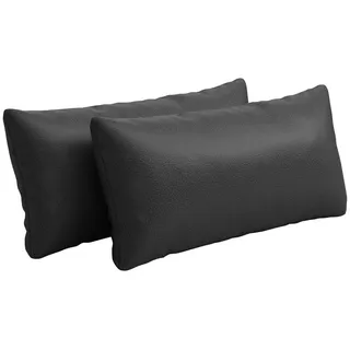 Sit & More Nierenkissen , Schwarz , Leder , Echtleder , Nappaleder , Uni , Füllung: Polyester , 65x25 cm , Goldenes M, Made in Europe, DGM-Klimapakt , Heimtextilien, Wohntextilien, Kissen, Rückenkissen