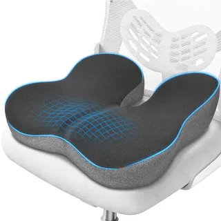 Sitzkissen Orthopädisch, Ergonomisches Sitzkissen für Bürostuhl & Auto | Memory Foam Steissbeinkissen Entlastung, Komfortable Unterstützung für Langes Sitzen, mit Rutschfester Unterseite