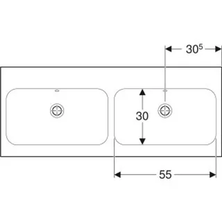 Geberit iCon Light Doppelwaschtisch 501838003