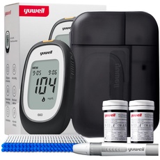 yuwell Blutzuckermessgerät Set mit Teststreifen x 50 und Lanzetten x 50, Zuckermessgerät zur Selbstkontrolle des Blutzuckers bei Diabetes, Ideal für den Heimgebrauch (Modell 660)