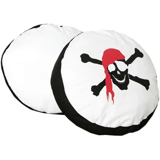 Mid.you Kinderkissen , Schwarz, Weiß , Textil , Pirat , Füllung: Schaumstoff,Schaumstoff , 40x40 cm , Oeko-Tex® Standard 100 , hygienisch , Heimtextilien, Wohntextilien, Kissen, Zierkissen