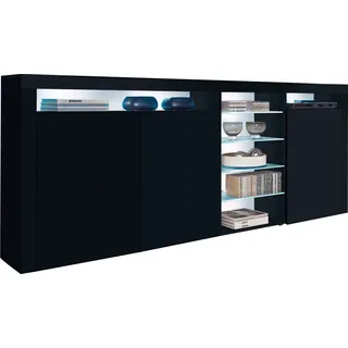 borchardt Möbel Highboard 200 x 89 x 35 cm Schwarz