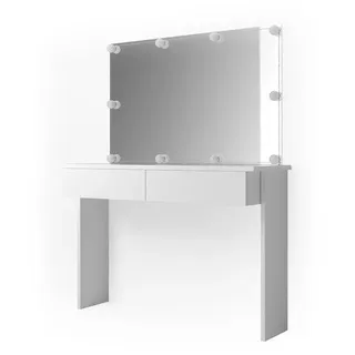 Vicco Schminktisch Azur Weiß 120 cm mit LED Beleuchtung, Model 28563 - Weiß