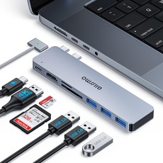 Bild USB C HUB 7 IN 2 MacBook Pro/Air Adapter mit Thunderbolt 3, 4K HDMI, 3* USB 3.0 Ports, SD/TF Kartenleser Kompatibel mit MacBook Pro 2020-2016, MacBook Air 2020-2018...
