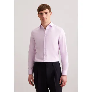 Businesshemd SEIDENSTICKER "Schwarze Rose", Herren, Gr. M (39), normale Ärmellängen, lila (violett), 100% Baumwolle, unifarben, slim fit, 2-Knopf-Manschette, Hemden Businesshemd, Slim 1/1 Kentkragen Uni