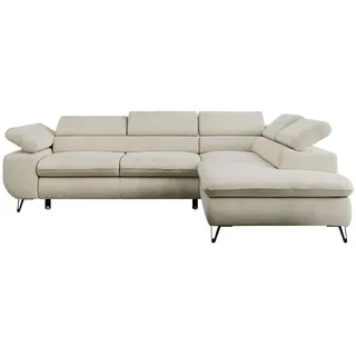 MKS Meble Eckcouch Velours 3-Sitzer Beige