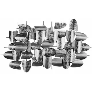 Kunstloft Wanddeko Silber 128/70 cm , Grau, Silberfarben , Metall , 7.5x70x8 cm , Bilder & Rahmen, Wanddeko