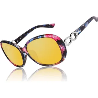CGID Nachtsichtbrille Damen Polarisiert Autofahren Übergröße UV400 Schutz