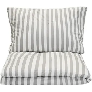 Bettwäsche 100% Baumwolle Jersey – Ganzjahresbettwäsche, gestreiftes Design 155 x 220 cm