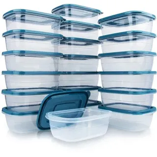 Rechteckige Plastikdosen mit Deckel, 20 Stück, 500ml, für Schule, Arbeit und Reise