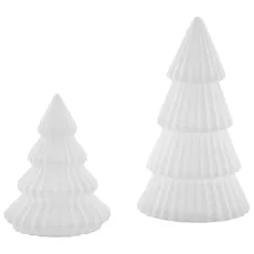 CHRISTMAS GOODS by Inge LED Baum »Tree«, aus Porzellan, Höhe ca. 10,5 cm + 15 cm, weiß