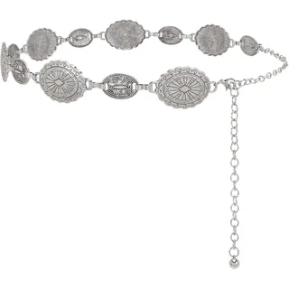 XZQTIVE Damen Boho Kettengürtel mit Oval Conchos – Western Cowgirl Metall Gürtel für Jeans & Kleider