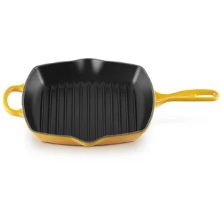 LE CREUSET Signature Gusseisen-Grillpfanne, Quadratisch, 26 cm, Für alle Herdarten inkl. Induktion geeignet, 2,86 kg, Nectar, 20183266720422