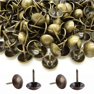 500 Stück Polsternägel, BetterJonny Vintage Möbel Nägel Bronze Thumb Tacks Polster Reißzwecken Reißnägel Antike Ziernägel Möbel Dekorative Nägel für Sessel Möbel Bett, 11x17mm Bronze