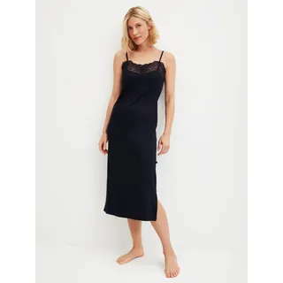 CALIDA Nachthemd "Elegant Dreams" Spaghetti-Träger, weich, Single Jersey Qualität, elegant, schwarz lapis blau