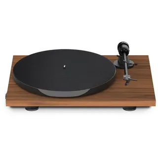 Pro-Ject E1 BT, Plug & Play Einsteiger Plattenspieler mit MM Tonabnehmersystem, BT Sender, schaltbarer Phono Vorstufe und elektronischer Geschwindigkeitsänderung (AT3600L, Walnuss)