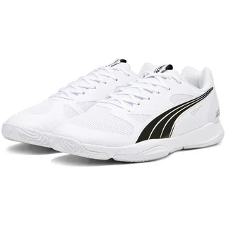 Puma Unisex Attacourt Indoor Court Shoe, White Black Concrete Gray, 42 EU