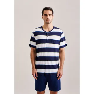Pyjama SEIDENSTICKER "Schwarze Rose", Herren, Gr. XL, dunkelblau, 60% Baumwolle 40% Viskose, unifarben, Homewear-Sets Pyjama