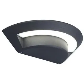 LUTEC GHOST, Wandbeleuchtung für den Außenbereich, Grau, Aluminium, Polycarbonat (PC), IP54, Fassade, I - Grau