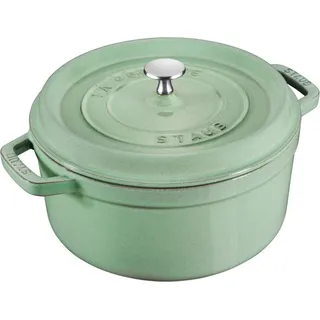 Staub Cocotte 26 cm rund salbeigrün