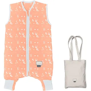 MOOVO by Nuvita 90200 | Schlafsack mit Fuß und faltbaren Socken, Bio-Baumwolle, OEKO TEX zertifiziert, TOG 2.5 | Größe: 1 Jahr | English Rose