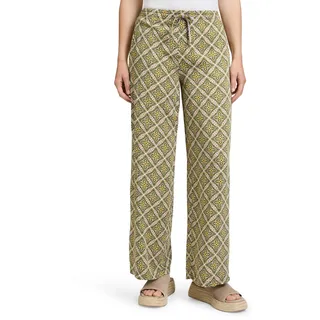 Cartoon Palazzohose mit Gummizug in Grün/Violett | 38