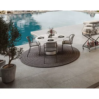 Set Queen, Mood - Das Set besteht aus: 1 x Tisch Queen rund 144 cm, 4 x Stapelsessel Mood, 4 x ...