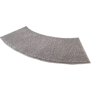 Badematte Runddusche Mikrofaser Duschmatte Halbrund, Rutschfeste Hochflor Gebogen Duschmatte für Eckdusche, 40 x 100 cm, Grau