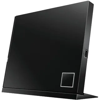 Asus SBC-06D2X-U externes Slim Blu-Ray BDXL Combo (6x BD-R Lesen, 8x DVD±R, 6x DVD±R DL, 5x DVD-RAM, USB 2.0) inkl. Cyberlink Power2Go, Hochglanz Schwarz