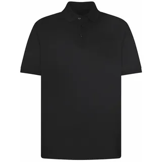 Poloshirt BUGATTI, Herren, Gr. S, schwarz (290, schwarz), 50% Baumwolle, 50% Polyester, unifarben, regular fit, ohne Ausschnitt, Bündchen, Shirts Poloshirt, mit Brusttasche