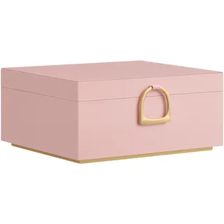 SONGMICS Schmuckkästchen 2 Ebenen, Schmuckkasten mit Griff, flexibles Schmucktablett, Schmuckbox, Schmuckaufbewahrung, schwebender Effekt, 20,5 x 24 x 11 cm, Geschenkidee, pastellrosa JBC165R01