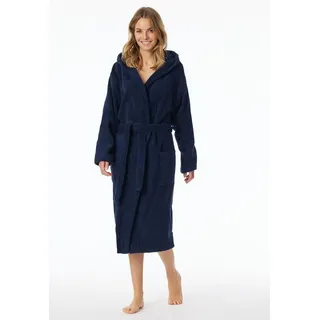 SCHIESSER Damen Bademantel, 120 Cm Bademantel, Blau (815-navy), L EU