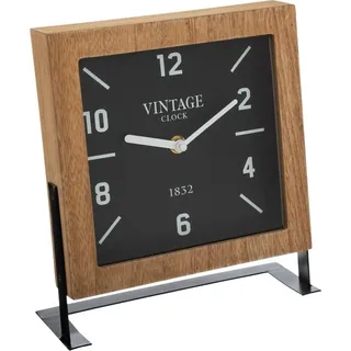 Dekorative Uhr auf Ständer, braun und schwarz
